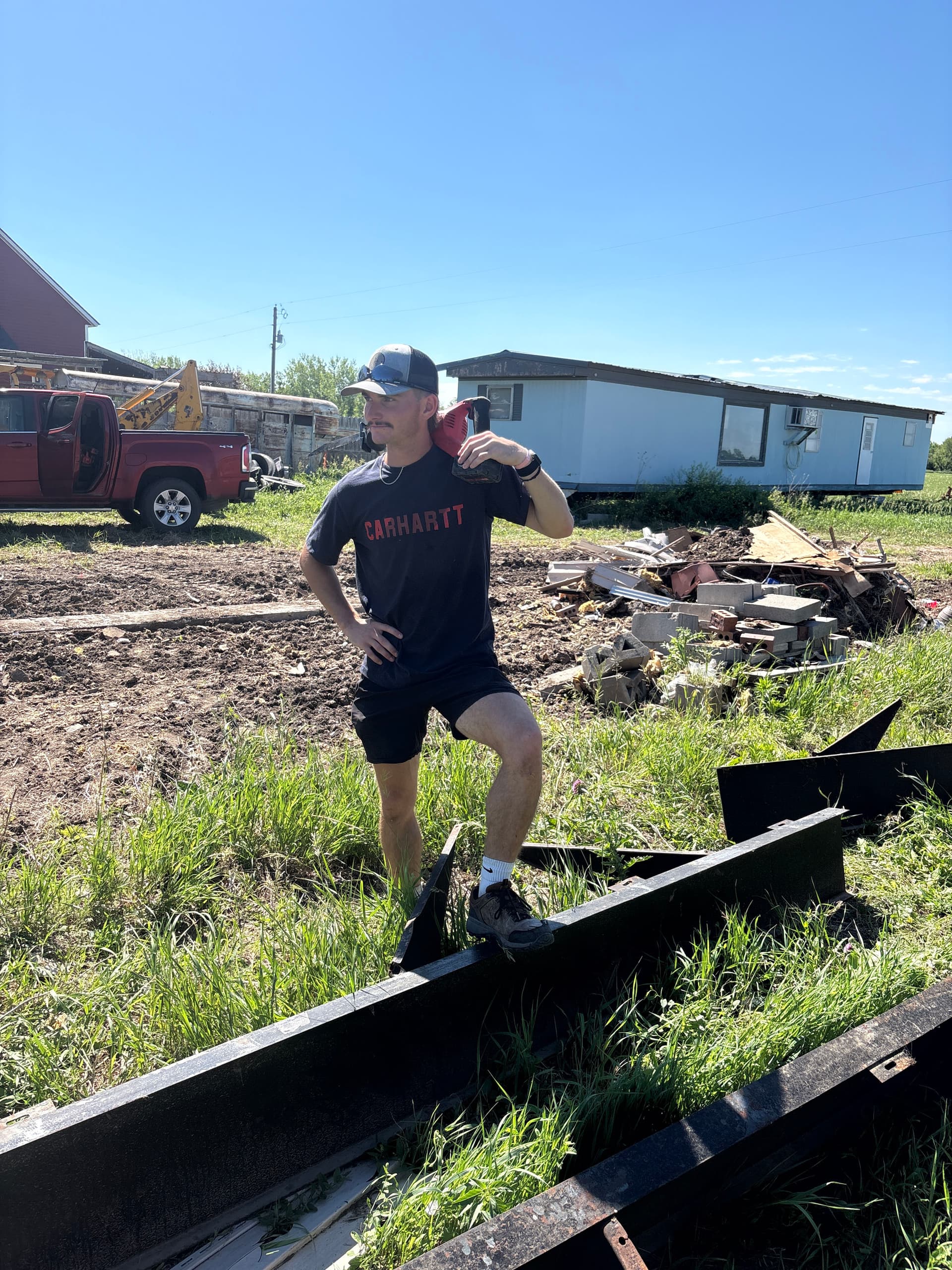 Old Trailer Home Frame Cut Down and Hauled Away image